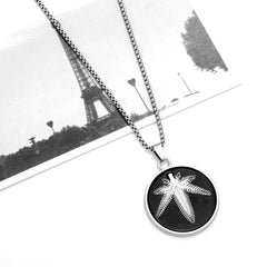 Round Hemp Leaf Pendant for Men –