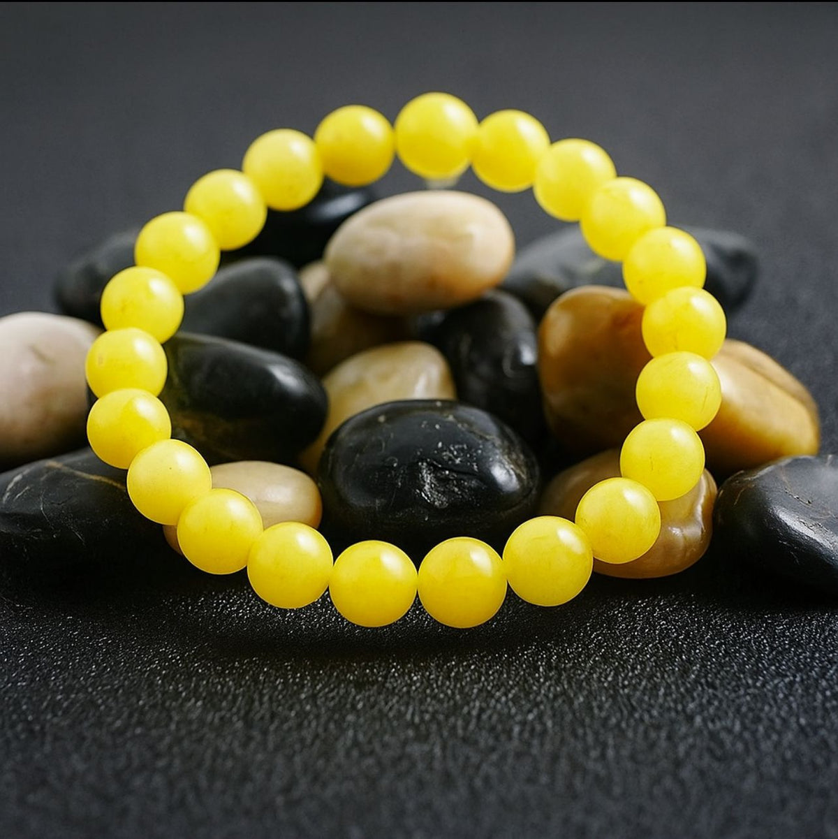 Yellow beaded bracelet