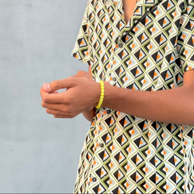 Yellow beaded bracelet