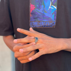 Black stone onyx ring