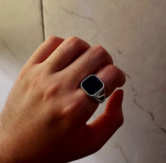 Square Agate ring