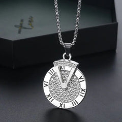 Roman numeral sweater pendant