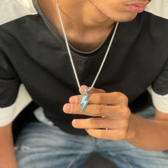 Iced blue lighting pendant