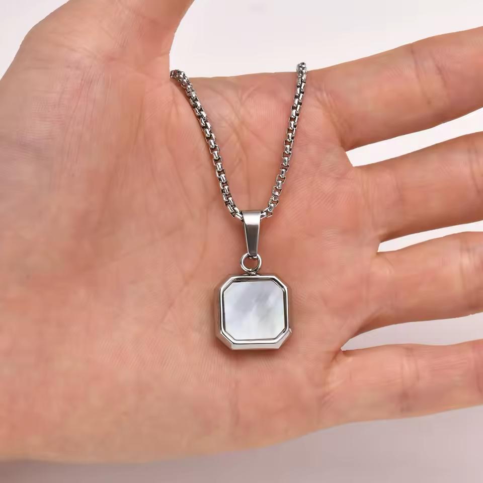 Square stone pendant