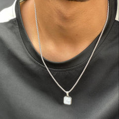 Square stone pendant