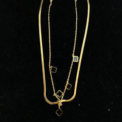 Black leaf double pendant